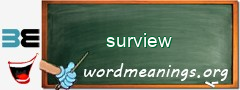 WordMeaning blackboard for surview